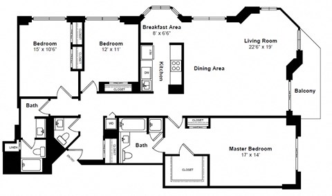 New York floor plan at Windsor at Mariners, Edgewater, NJ